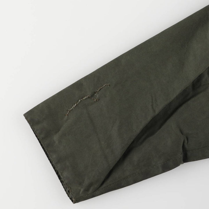 2000'S - Barbour Beaufort 3 Warrant Oiled Hunting Jacket, Made in England, Men's Size L unclear Khaki type Vintage Second Hand