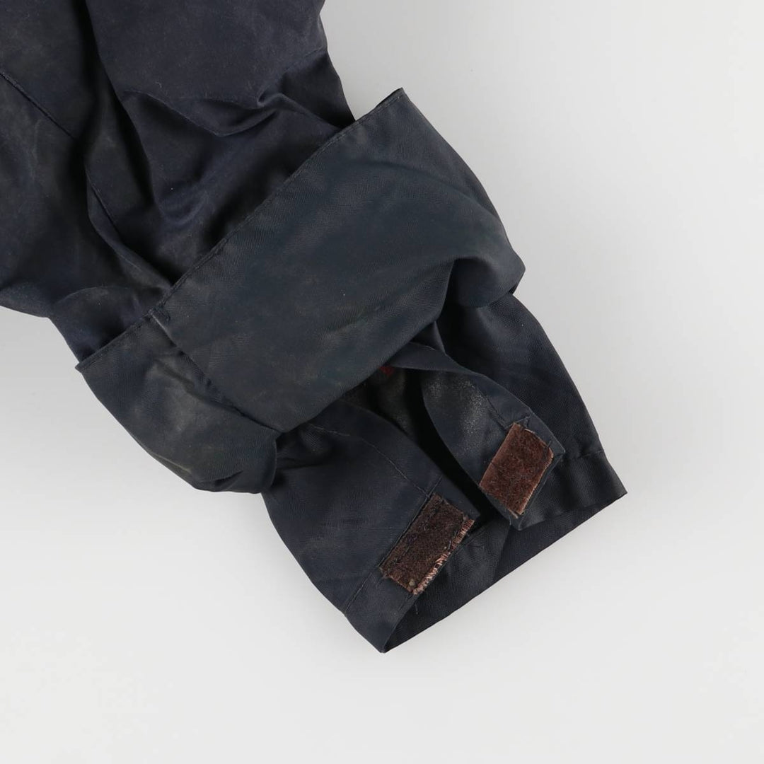 90'S Barbour Border Jacket, Old 3 Warrant, Waxed Cotton, Oiled, Made in England, C38, Men's Medium, Vintage cotton navy blue type Vintage Second Hand