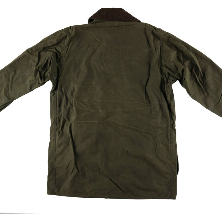 90'S Barbour BORDER (old 3-warrant) waxed cotton oiled jacket, made in England, C40, men's size M cotton Khaki type Vintage Second Hand