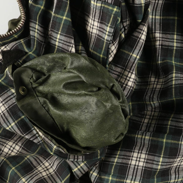 90'S Barbour BORDER (old 3-warrant) waxed cotton oiled jacket, made in England, C40, men's size M cotton Khaki type Vintage Second Hand