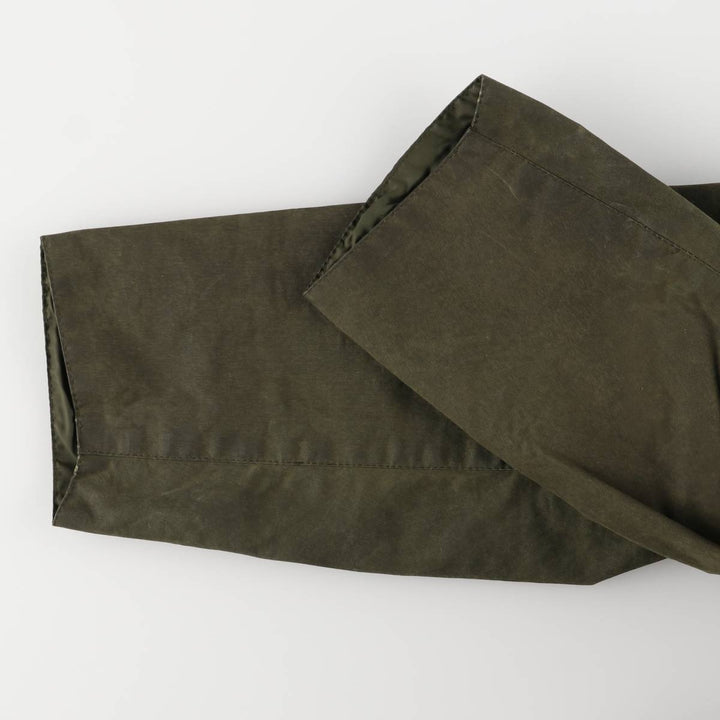 90'S Barbour BORDER (old 3-warrant) waxed cotton oiled jacket, made in England, C40, men's size M cotton Khaki type Vintage Second Hand