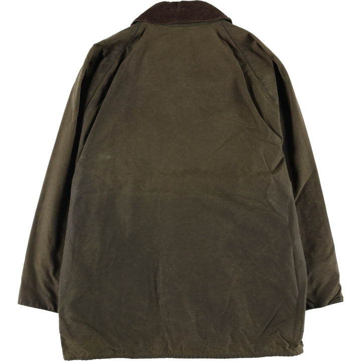 2000'S Barbour Beaufort 3 Warrant Oiled Hunting Jacket, Made in England, C44, Men's Size L cotton Khaki type Vintage Second Hand