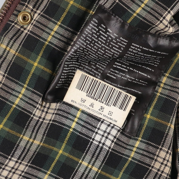 2000'S Barbour Beaufort 3 Warrant Oiled Hunting Jacket, Made in England, C44, Men's Size L cotton Khaki type Vintage Second Hand