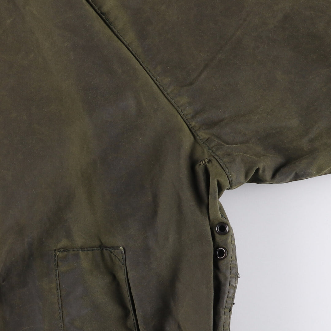 2000'S Barbour Beaufort 3 Warrant Oiled Hunting Jacket, Made in England, C44, Men's Size L cotton Khaki type Vintage Second Hand