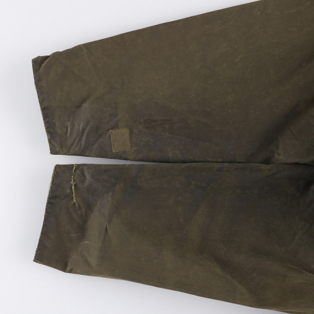 2000'S Barbour Beaufort 3 Warrant Oiled Hunting Jacket, Made in England, C44, Men's Size L cotton Khaki type Vintage Second Hand