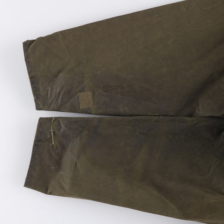 2000'S Barbour Beaufort 3 Warrant Oiled Hunting Jacket, Made in England, C44, Men's Size L cotton Khaki type Vintage Second Hand