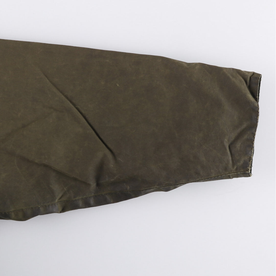 2000'S Barbour Beaufort 3 Warrant Oiled Hunting Jacket, Made in England, C44, Men's Size L cotton Khaki type Vintage Second Hand