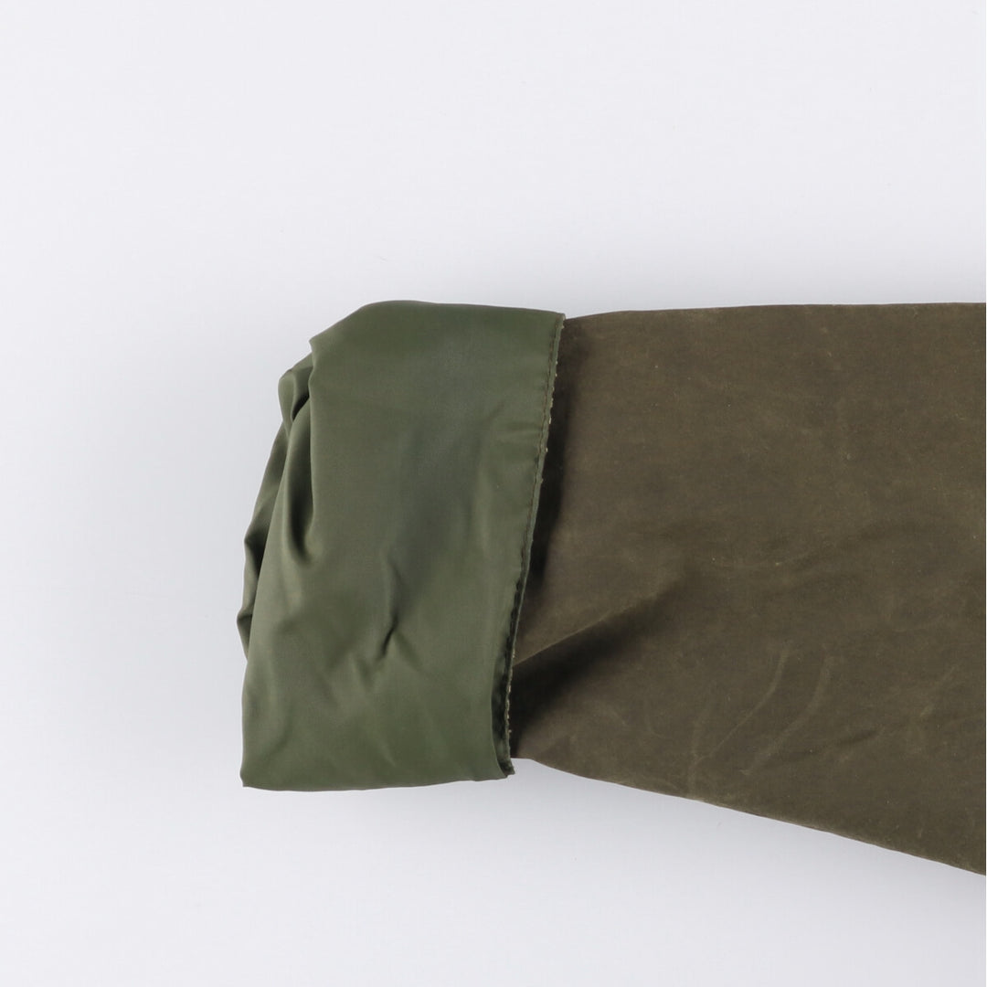 2000'S Barbour Beaufort 3 Warrant Oiled Hunting Jacket, Made in England, C44, Men's Size L cotton Khaki type Vintage Second Hand