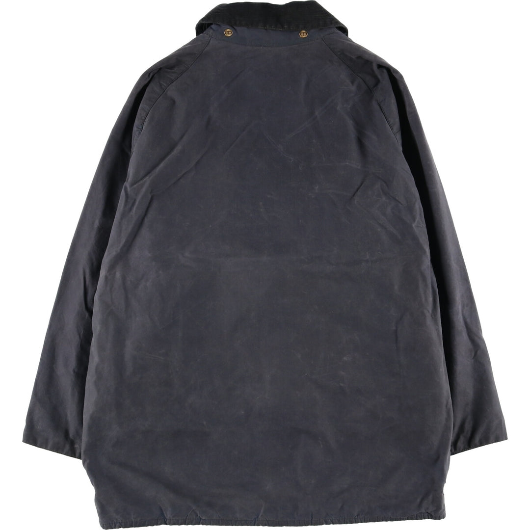 80s-90'S Barbour BEAUFORT 3 Warrant Oiled Hunting Jacket, Made in England, C42, Men's Size L cotton navy blue type Vintage Second Hand