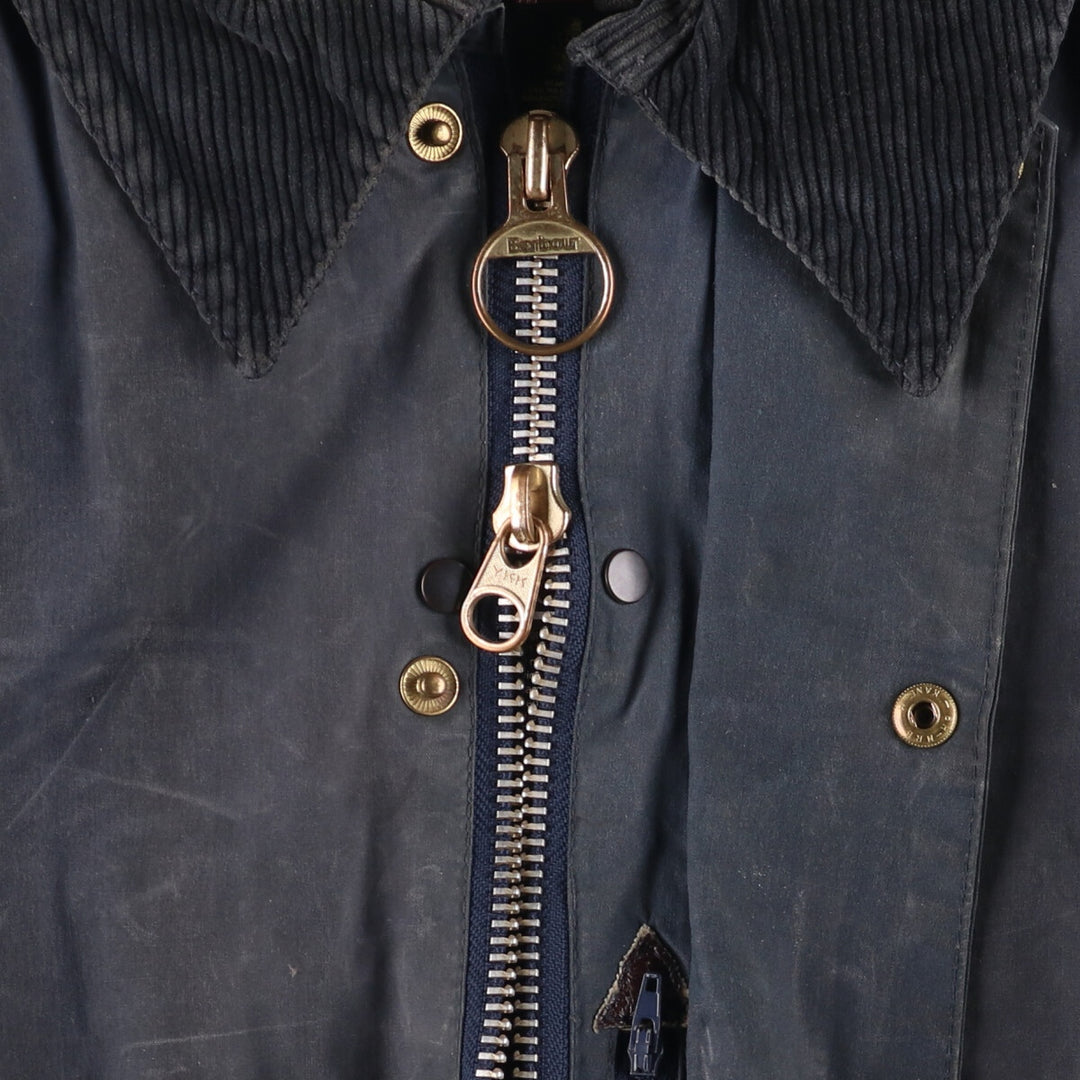 80s-90'S Barbour BEAUFORT 3 Warrant Oiled Hunting Jacket, Made in England, C42, Men's Size L cotton navy blue type Vintage Second Hand