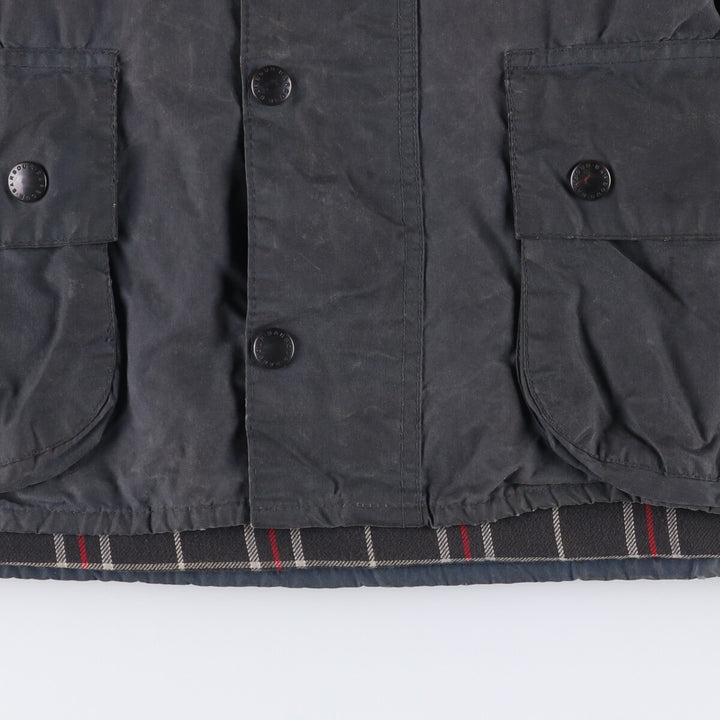 80s-90'S Barbour BEAUFORT 3 Warrant Oiled Hunting Jacket, Made in England, C42, Men's Size L cotton navy blue type Vintage Second Hand