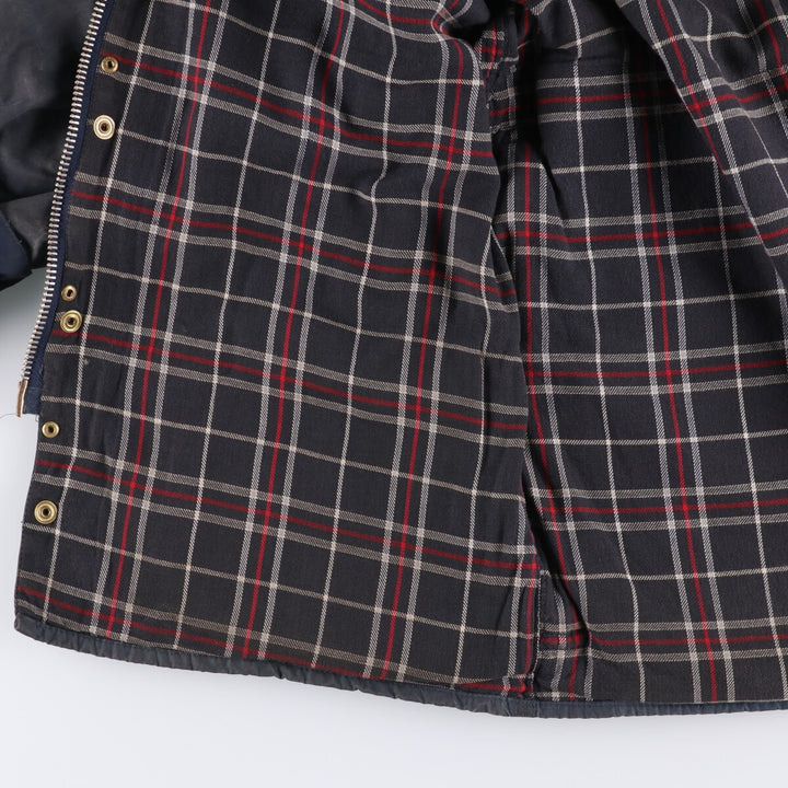 80s-90'S Barbour BEAUFORT 3 Warrant Oiled Hunting Jacket, Made in England, C42, Men's Size L cotton navy blue type Vintage Second Hand