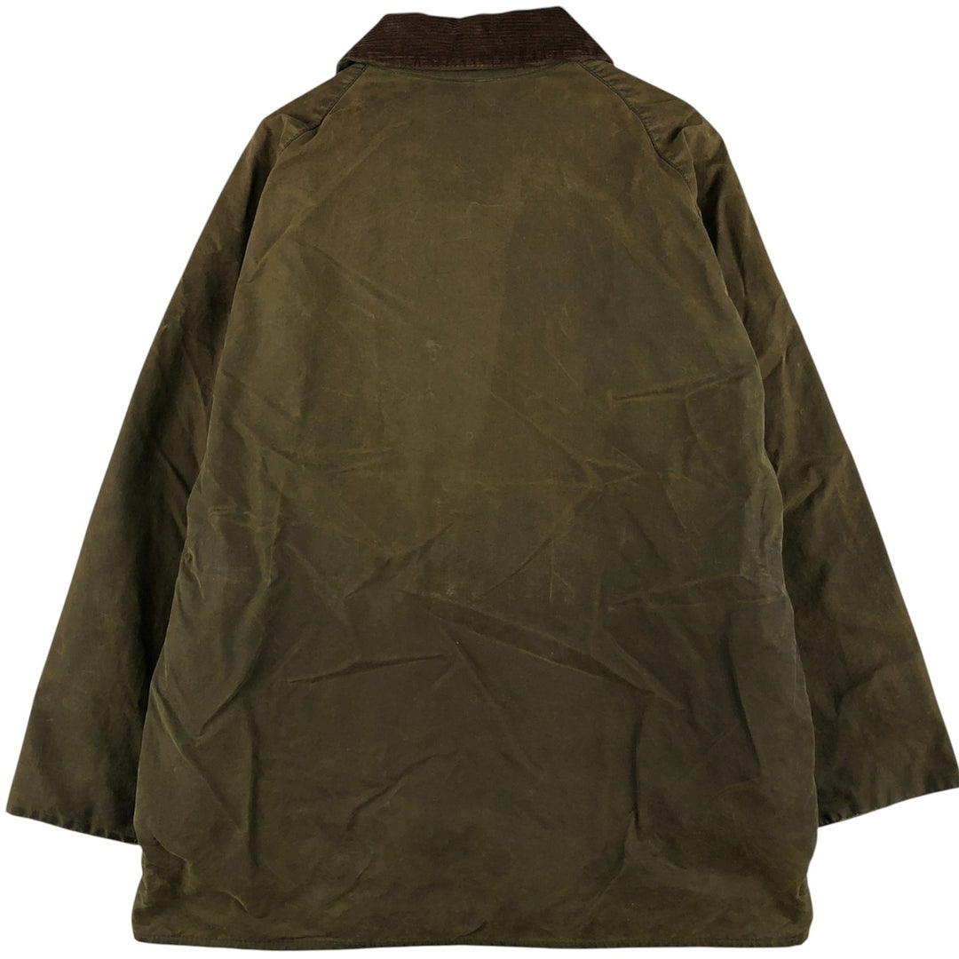 1990'S Barbour Beaufort 3 Warrant Oiled Hunting Jacket, Made in England, C44, Men's Size L cotton Khaki type Vintage Second Hand