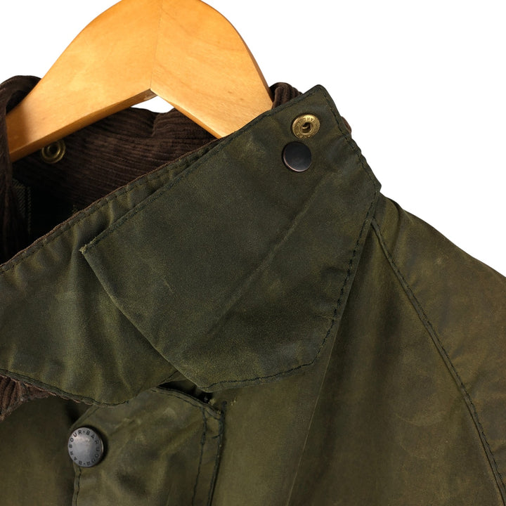 1990'S Barbour Beaufort 3 Warrant Oiled Hunting Jacket, Made in England, C44, Men's Size L cotton Khaki type Vintage Second Hand