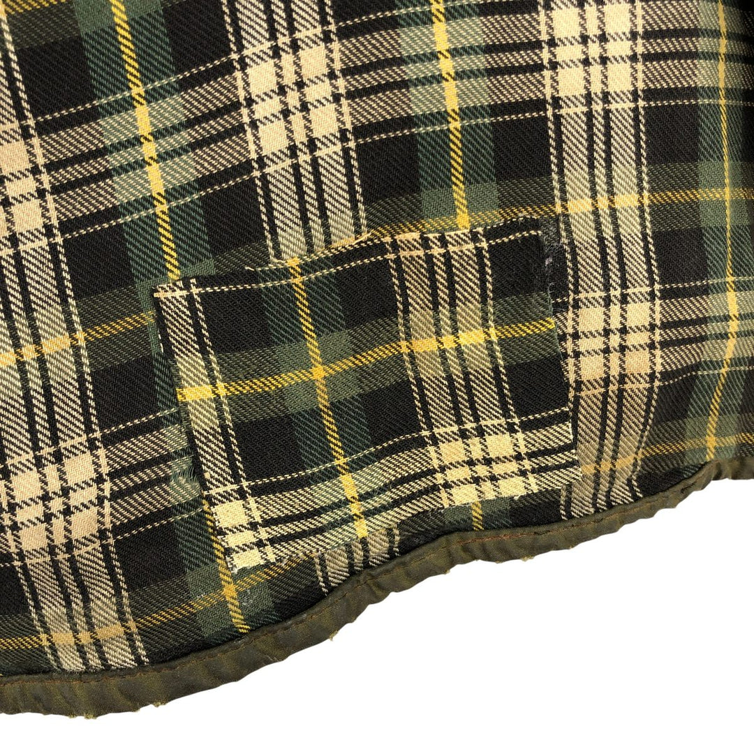 1990'S Barbour Beaufort 3 Warrant Oiled Hunting Jacket, Made in England, C44, Men's Size L cotton Khaki type Vintage Second Hand