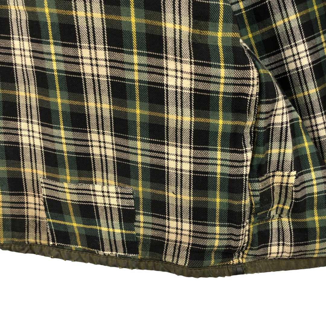 1990'S Barbour Beaufort 3 Warrant Oiled Hunting Jacket, Made in England, C44, Men's Size L cotton Khaki type Vintage Second Hand