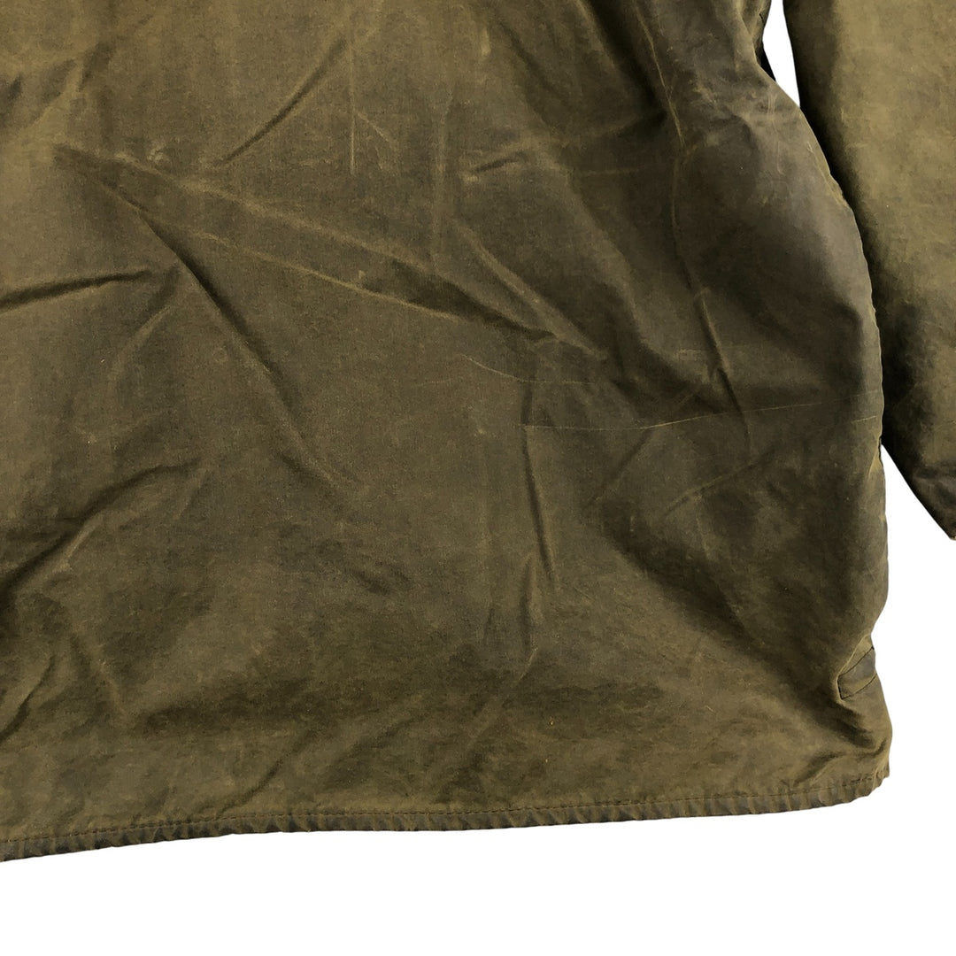 1990'S Barbour Beaufort 3 Warrant Oiled Hunting Jacket, Made in England, C44, Men's Size L cotton Khaki type Vintage Second Hand