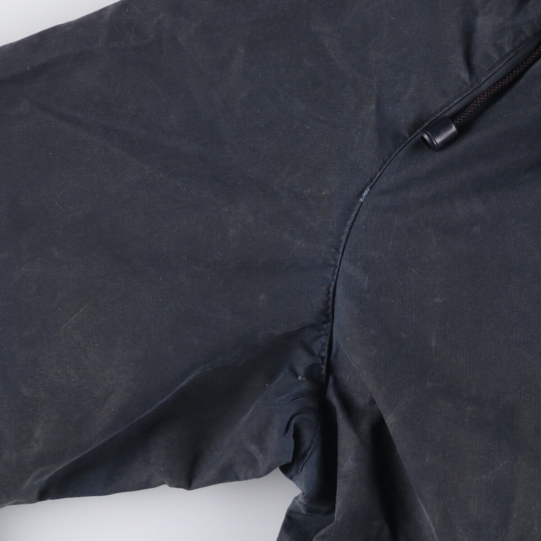 1990'S Barbour Beaufort 3 Warrant Hooded Oiled Hunting Jacket, Made in the UK, C38, Men's Size M cotton navy blue type Vintage Second Hand