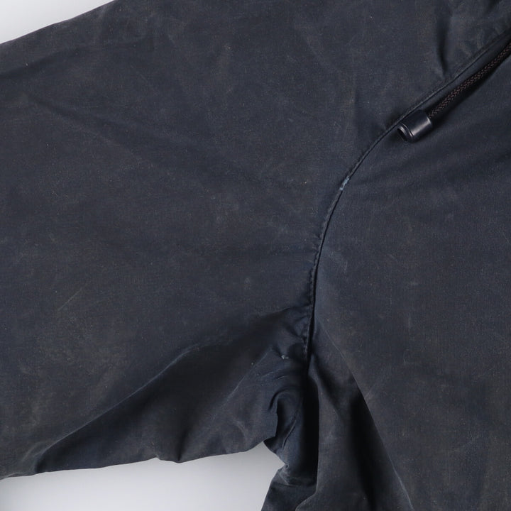 1990'S Barbour Beaufort 3 Warrant Hooded Oiled Hunting Jacket, Made in the UK, C38, Men's Size M cotton navy blue type Vintage Second Hand