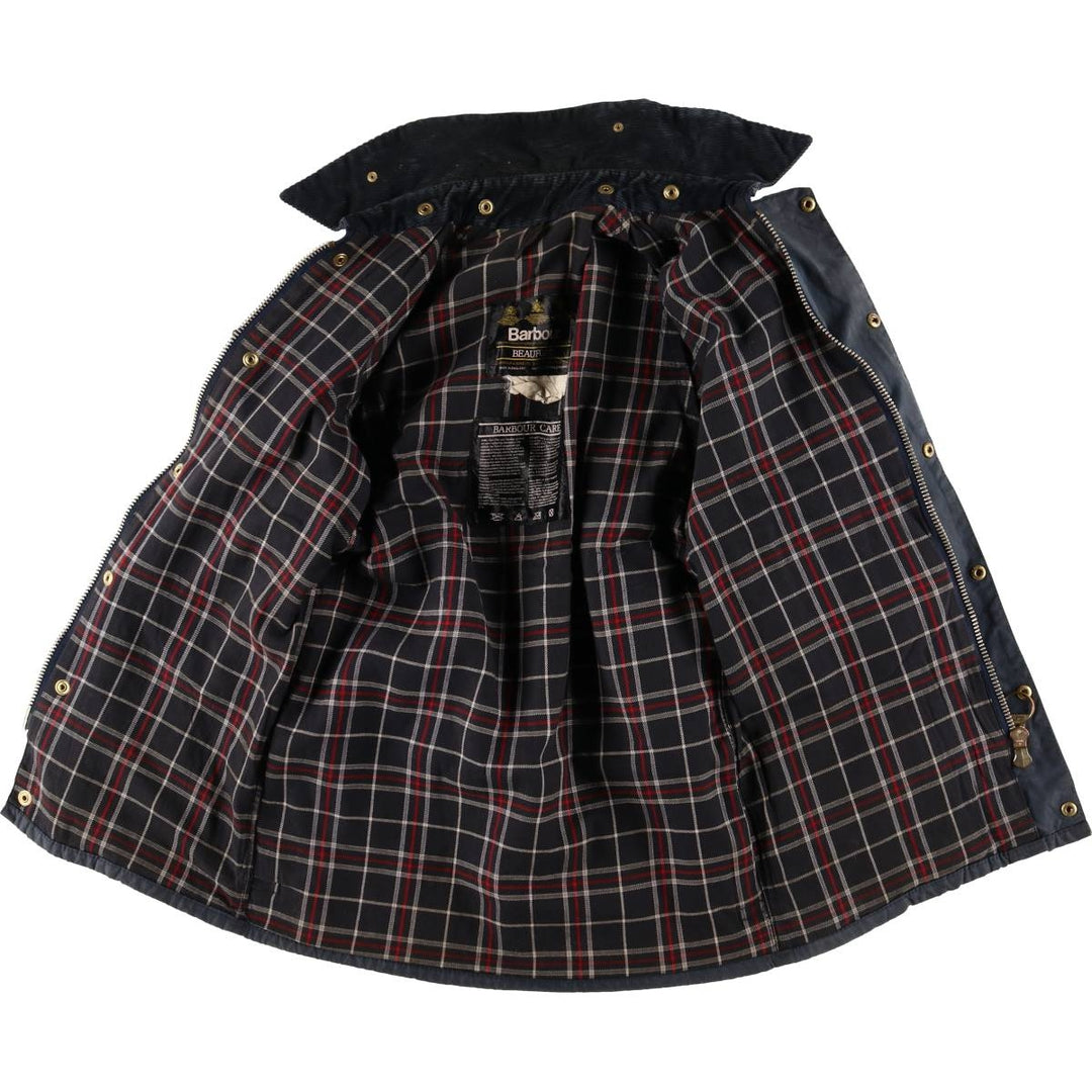 Vintage 1980s-1990'S Barbour Beaufort 3 Warrant Oiled Hunting Jacket, Made in England, C34, Men's Size XS cotton navy blue type Vintage Second Hand