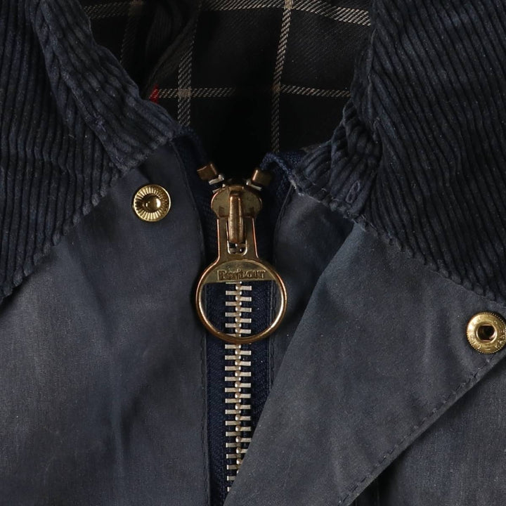 Vintage 1980s-1990'S Barbour Beaufort 3 Warrant Oiled Hunting Jacket, Made in England, C34, Men's Size XS cotton navy blue type Vintage Second Hand