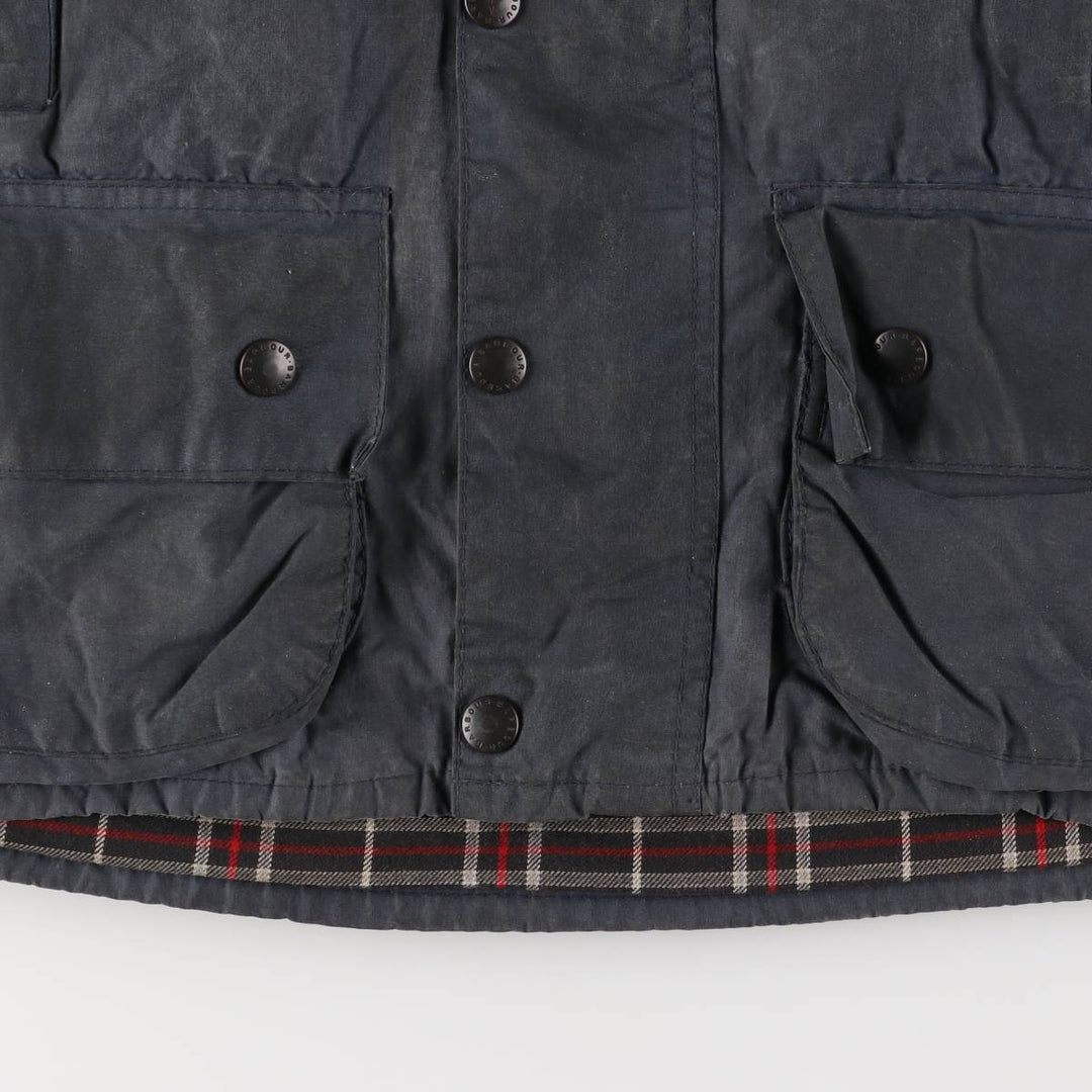 Vintage 1980s-1990'S Barbour Beaufort 3 Warrant Oiled Hunting Jacket, Made in England, C34, Men's Size XS cotton navy blue type Vintage Second Hand
