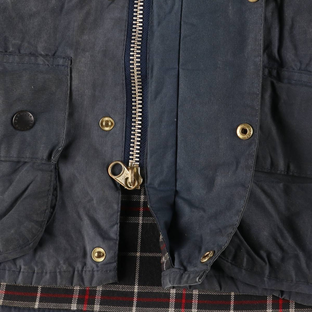 Vintage 1980s-1990'S Barbour Beaufort 3 Warrant Oiled Hunting Jacket, Made in England, C34, Men's Size XS cotton navy blue type Vintage Second Hand
