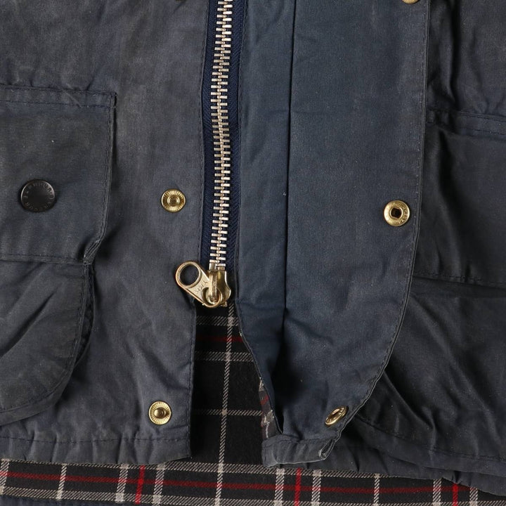 Vintage 1980s-1990'S Barbour Beaufort 3 Warrant Oiled Hunting Jacket, Made in England, C34, Men's Size XS cotton navy blue type Vintage Second Hand