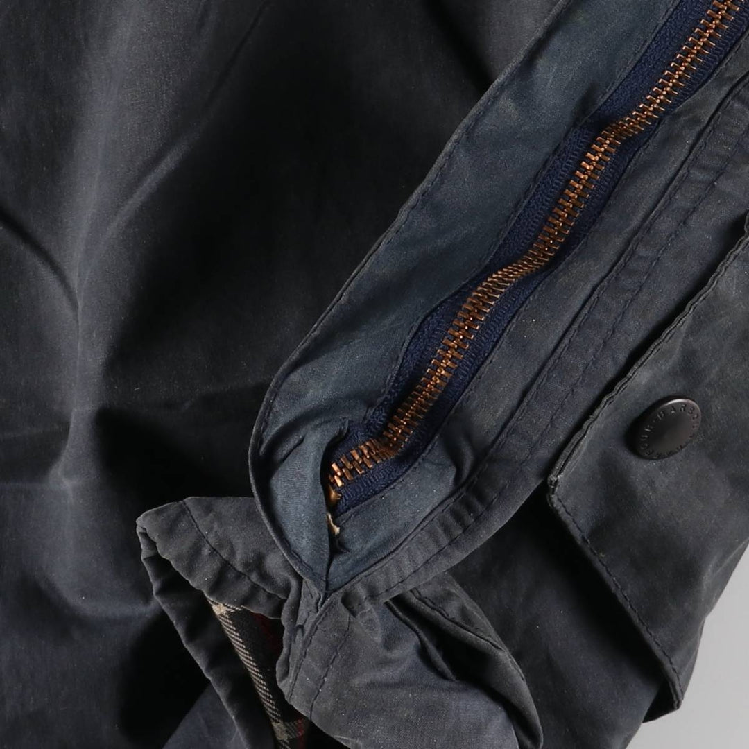 Vintage 1980s-1990'S Barbour Beaufort 3 Warrant Oiled Hunting Jacket, Made in England, C34, Men's Size XS cotton navy blue type Vintage Second Hand