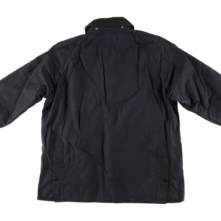80s-90'S Barbour Bedale Waxed Cotton Oiled Jacket with Old 3 Warrant Badge, Made in England, Men's XL unclear navy blue type Vintage Second Hand