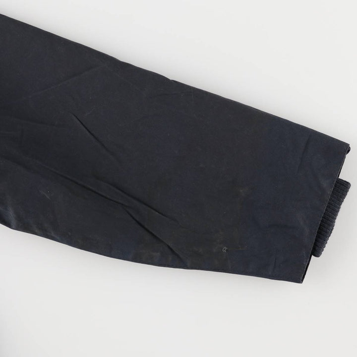 80s-90'S Barbour Bedale Waxed Cotton Oiled Jacket with Old 3 Warrant Badge, Made in England, Men's XL unclear navy blue type Vintage Second Hand