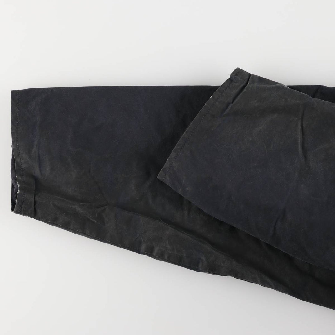 Burberry's padded hooded oiled hunting jacket, made in the UK, men's size XL Waxed cotton navy blue type Vintage Second Hand