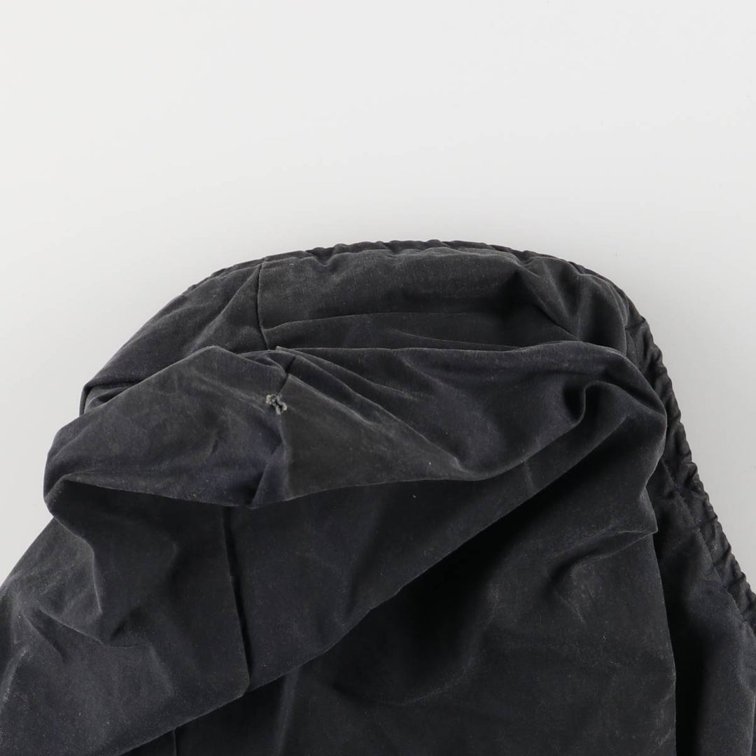 Burberry's padded hooded oiled hunting jacket, made in the UK, men's size XL Waxed cotton navy blue type Vintage Second Hand