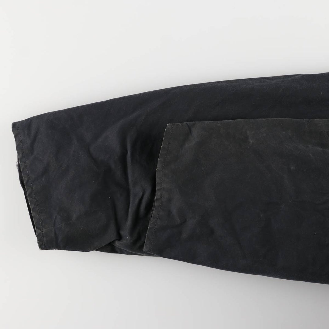 Burberry's padded hooded oiled hunting jacket, made in the UK, men's size XL Waxed cotton navy blue type Vintage Second Hand