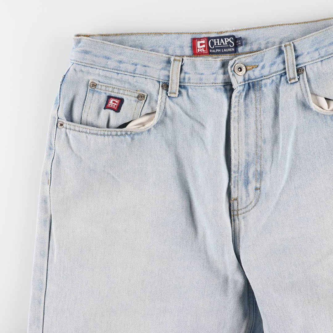 90'S Ralph Lauren CHAPS tapered denim pants for men, W32 equivalent, vintage cotton blue type Vintage Second Hand