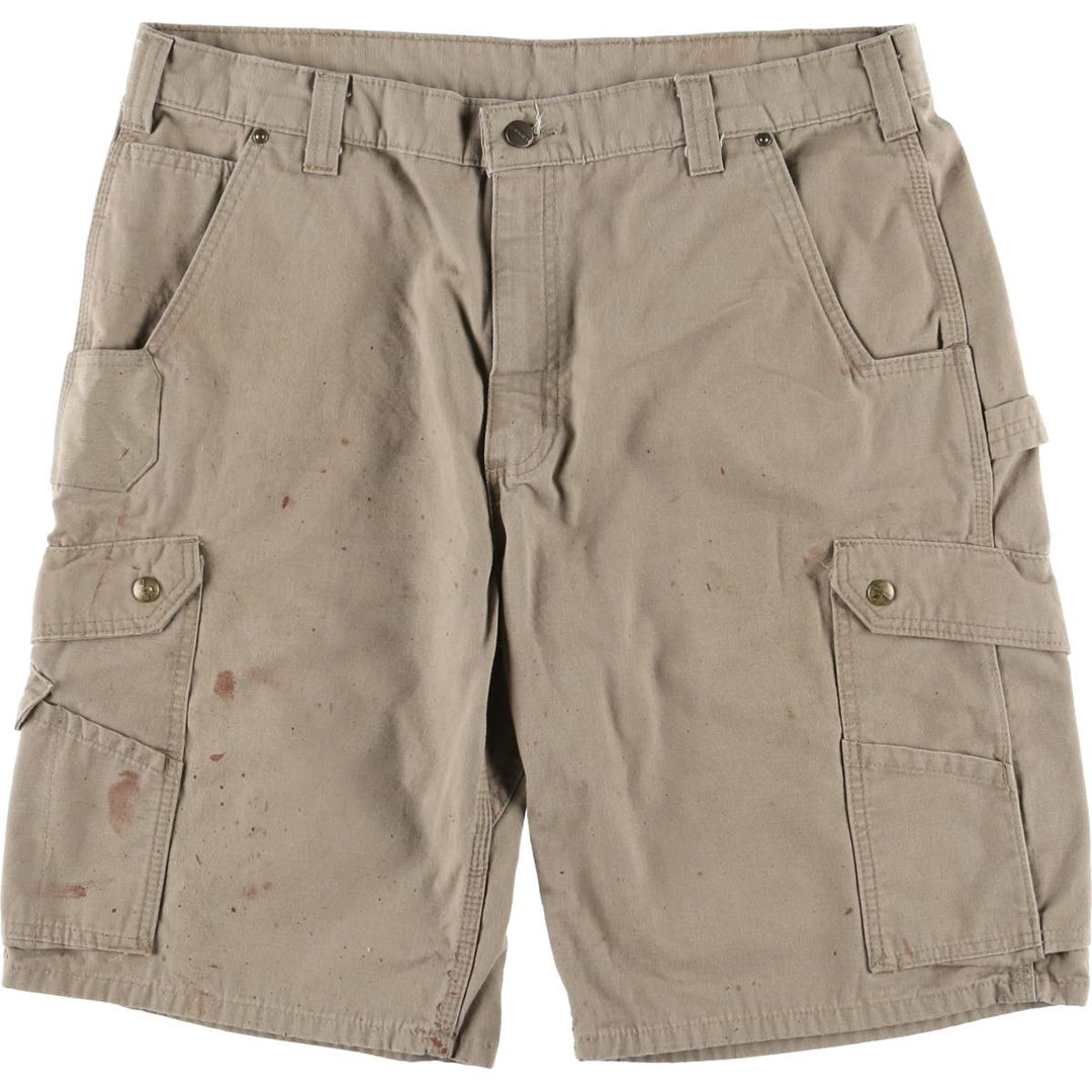 Carhartt Relaxed Fit Cargo Shorts, Half Pants, Men's, W38 equivalent cotton Khaki type Vintage Second Hand