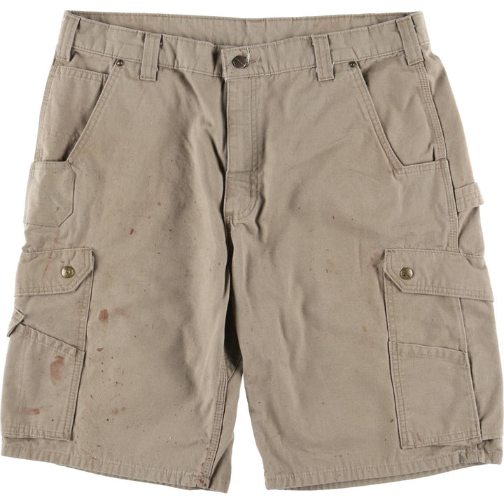 Carhartt Relaxed Fit Cargo Shorts, Half Pants, Men's, W38 equivalent cotton Khaki type Vintage Second Hand