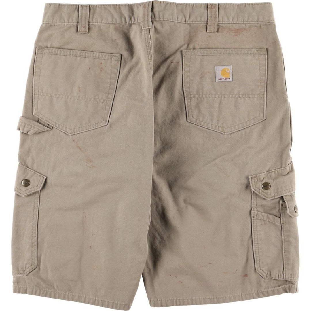 Carhartt Relaxed Fit Cargo Shorts, Half Pants, Men's, W38 equivalent cotton Khaki type Vintage Second Hand