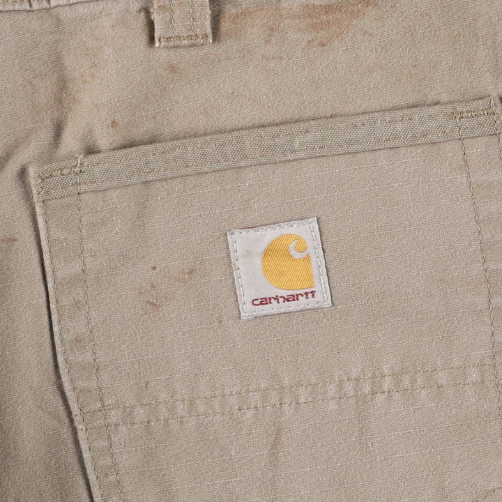 Carhartt Relaxed Fit Cargo Shorts, Half Pants, Men's, W38 equivalent cotton Khaki type Vintage Second Hand