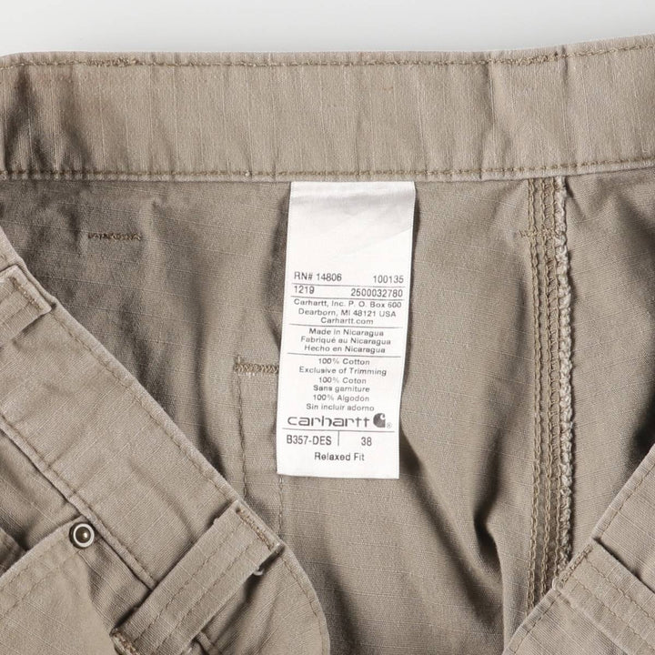 Carhartt Relaxed Fit Cargo Shorts, Half Pants, Men's, W38 equivalent cotton Khaki type Vintage Second Hand