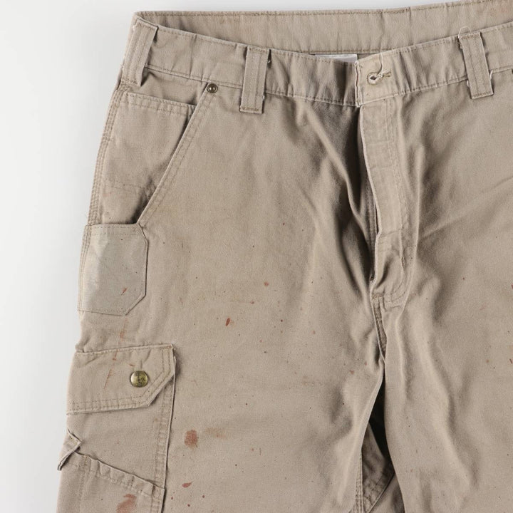 Carhartt Relaxed Fit Cargo Shorts, Half Pants, Men's, W38 equivalent cotton Khaki type Vintage Second Hand