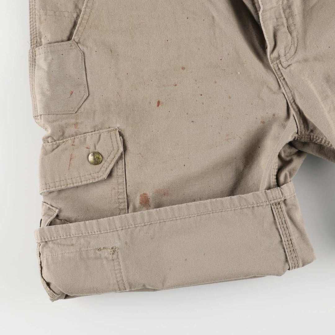 Carhartt Relaxed Fit Cargo Shorts, Half Pants, Men's, W38 equivalent cotton Khaki type Vintage Second Hand