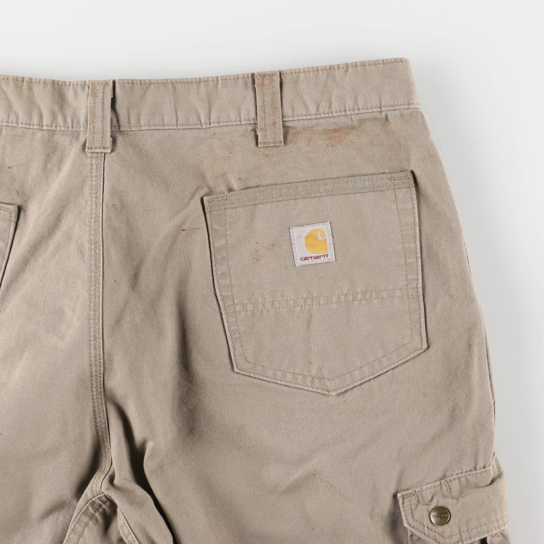 Carhartt Relaxed Fit Cargo Shorts, Half Pants, Men's, W38 equivalent cotton Khaki type Vintage Second Hand