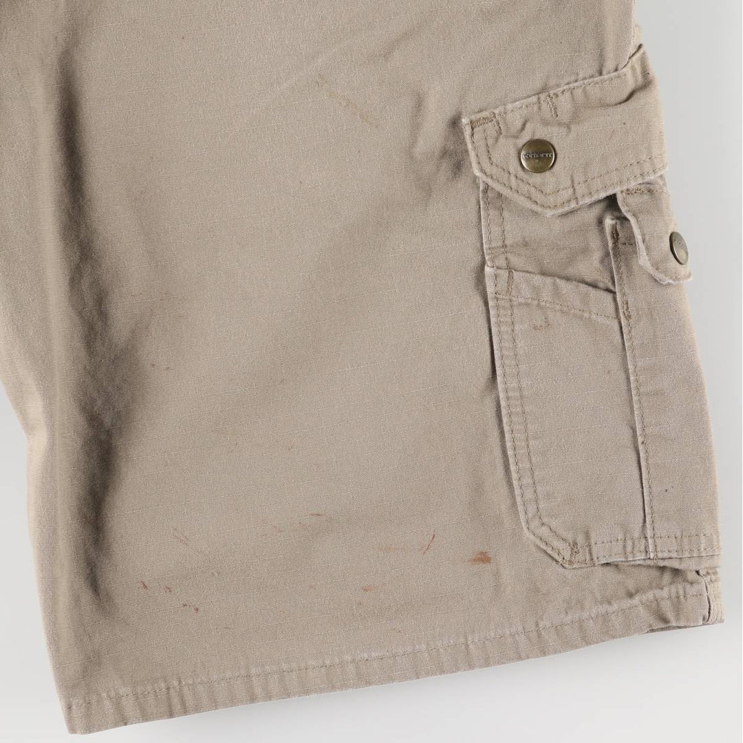 Carhartt Relaxed Fit Cargo Shorts, Half Pants, Men's, W38 equivalent cotton Khaki type Vintage Second Hand