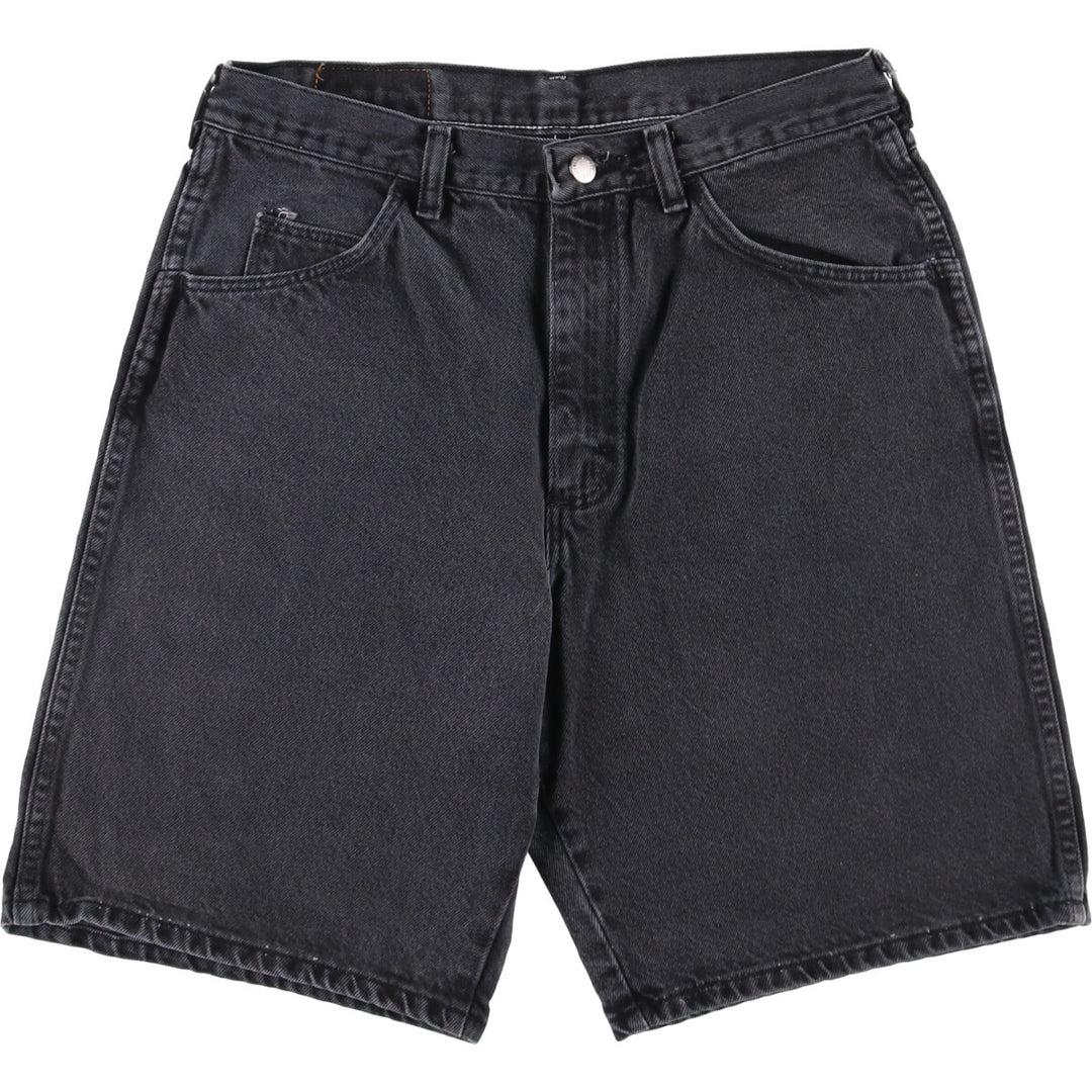 Wrangler Black Denim Shorts Short Pants Men's W32 cotton black type Vintage Second Hand