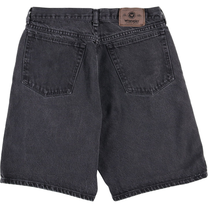 Wrangler Black Denim Shorts Short Pants Men's W32 cotton black type Vintage Second Hand