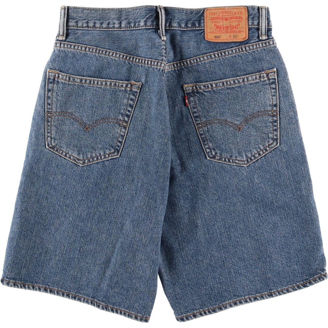 Levi's 550 denim shorts, short pants for men, size W32 cotton blue type Vintage Second Hand