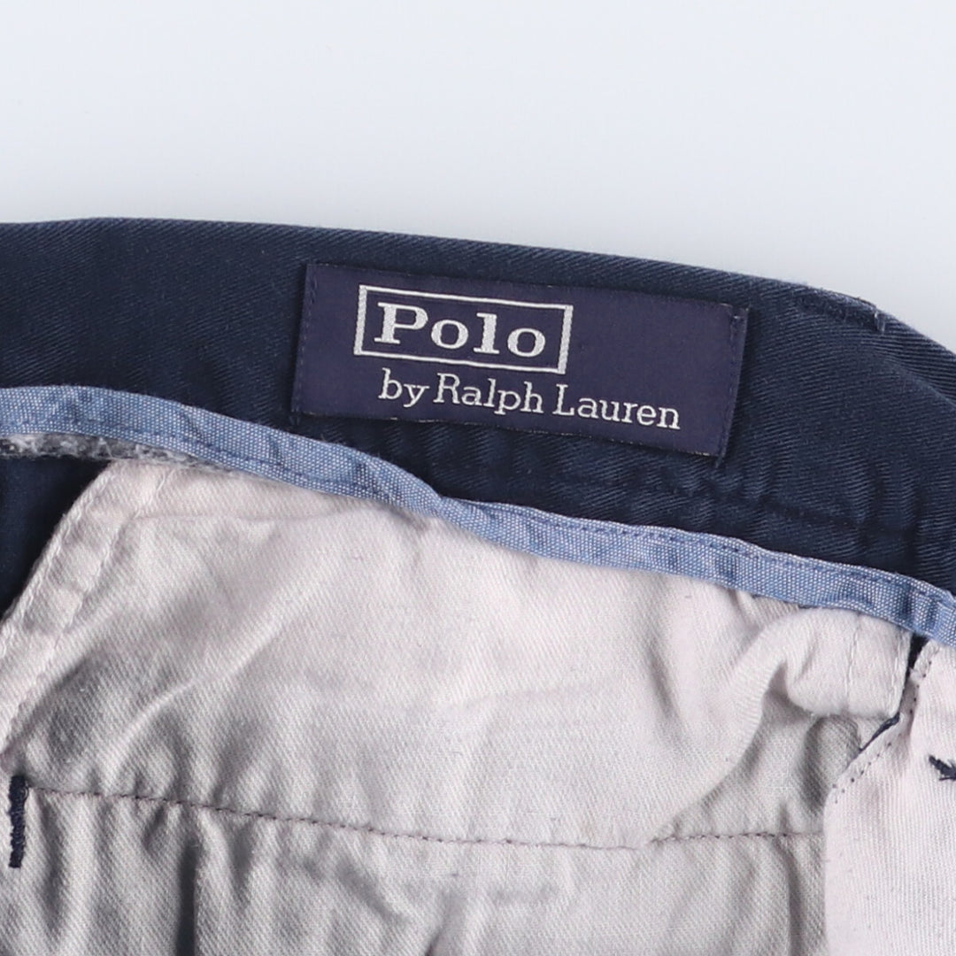 POLO by Ralph Lauren CLASSIC FIT PREATED 9'' two-pleat chino shorts, short pants, men's w30 equivalent cotton navy blue type Vintage Second Hand