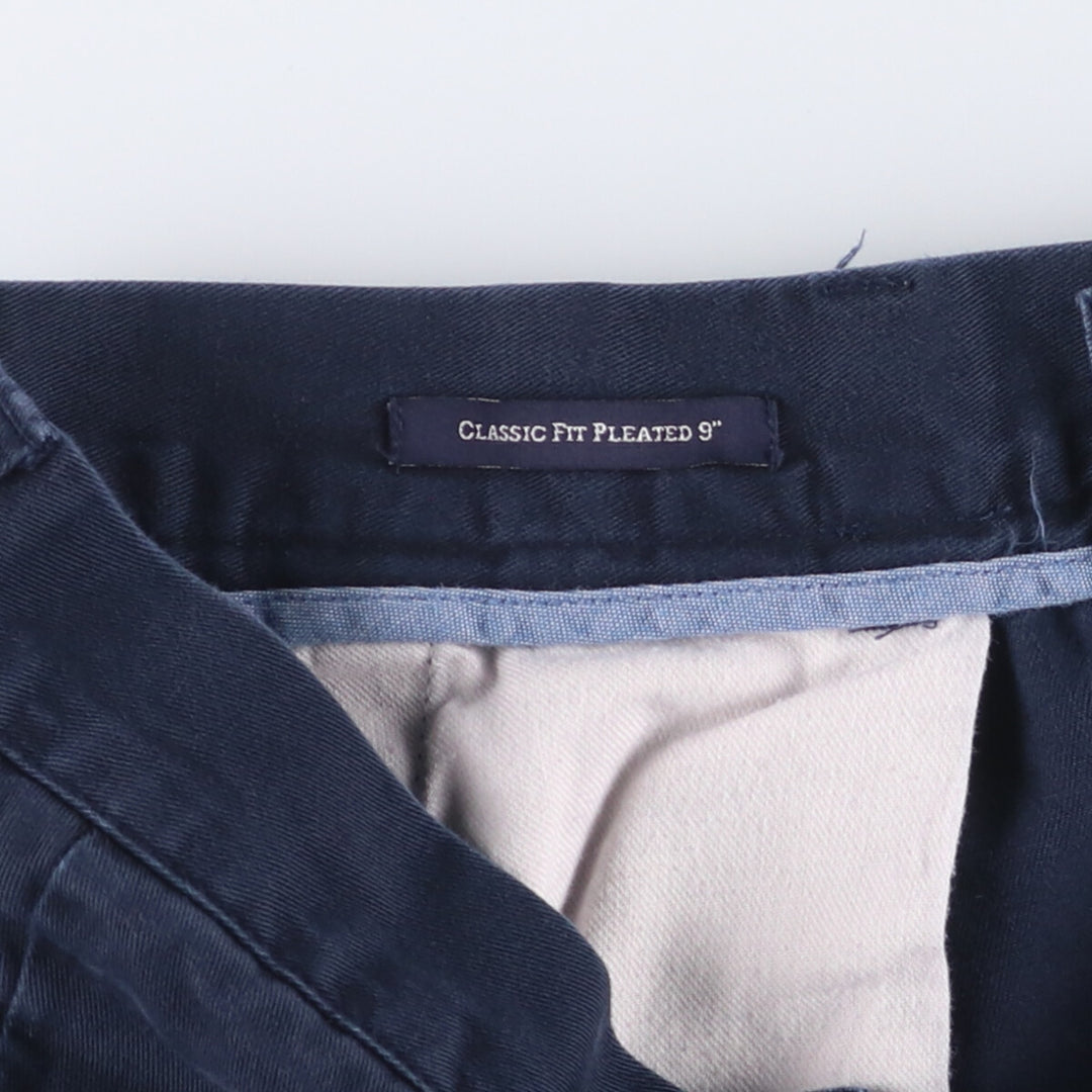 POLO by Ralph Lauren CLASSIC FIT PREATED 9'' two-pleat chino shorts, short pants, men's w30 equivalent cotton navy blue type Vintage Second Hand