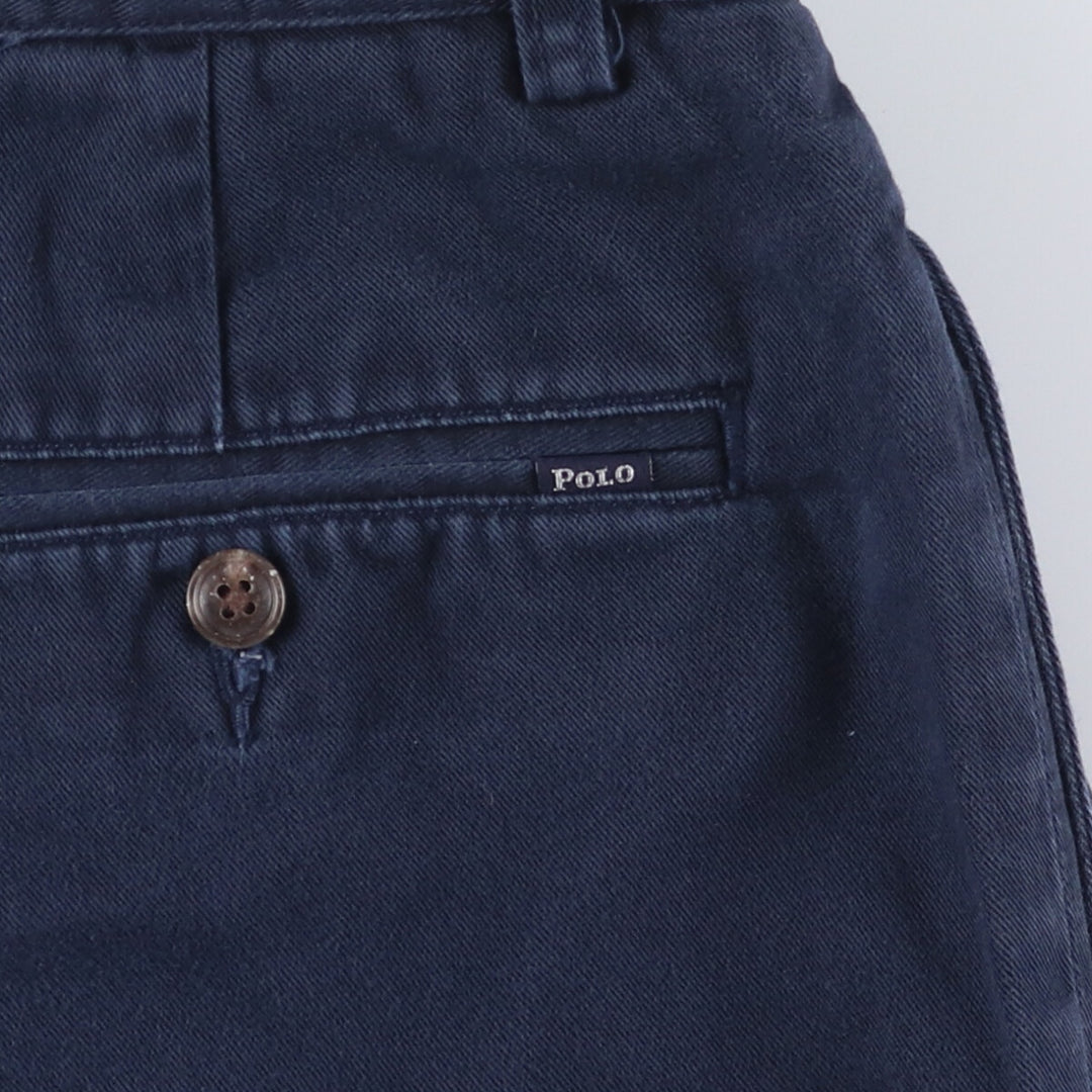 POLO by Ralph Lauren CLASSIC FIT PREATED 9'' two-pleat chino shorts, short pants, men's w30 equivalent cotton navy blue type Vintage Second Hand